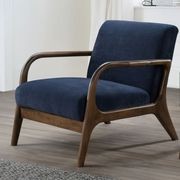 Paris Navy Blue Occasional Chair | Walnut | Hardwood Frame gallery detail image