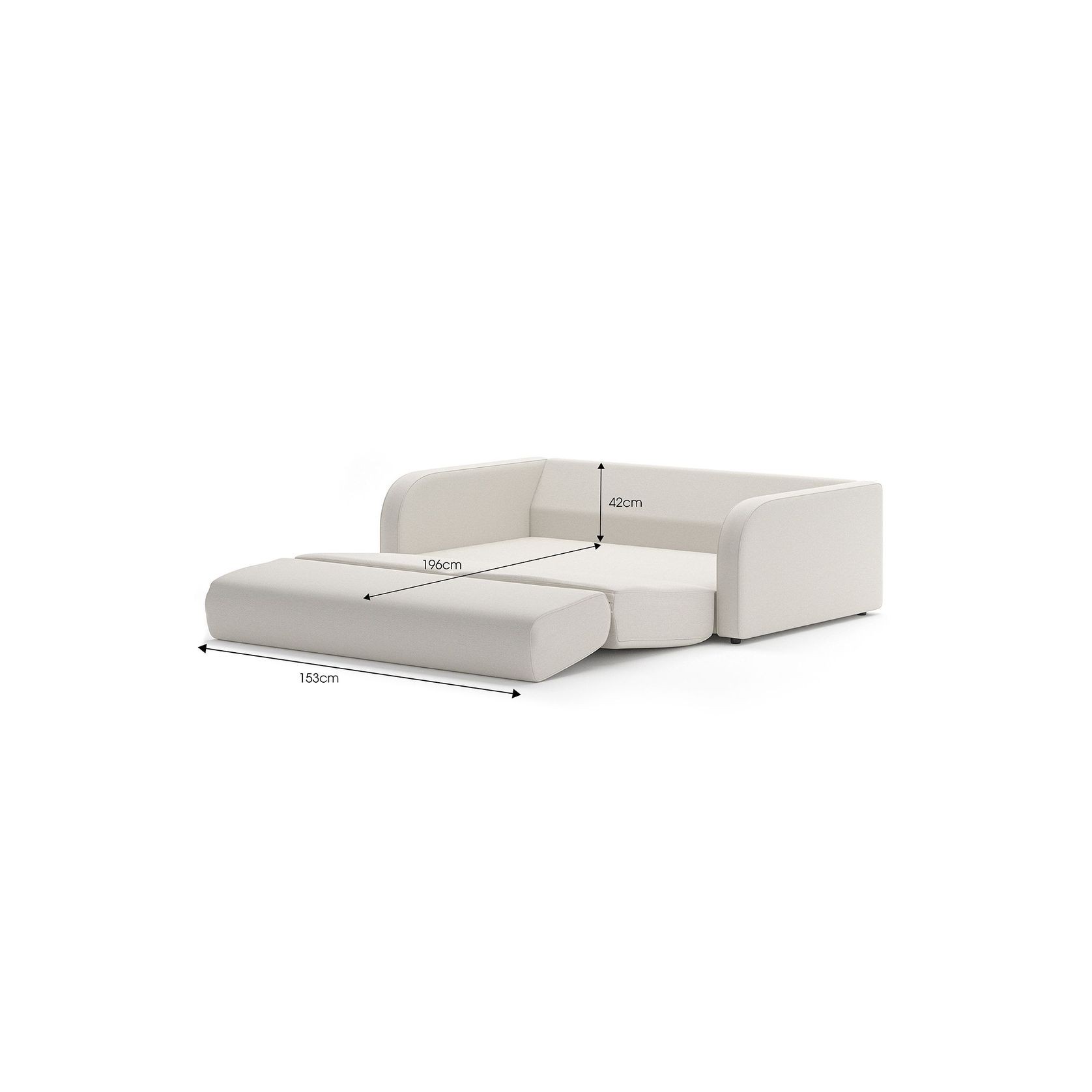 Doze 2.5 Seater Double Sofa Bed | Cosmic Latte gallery detail image