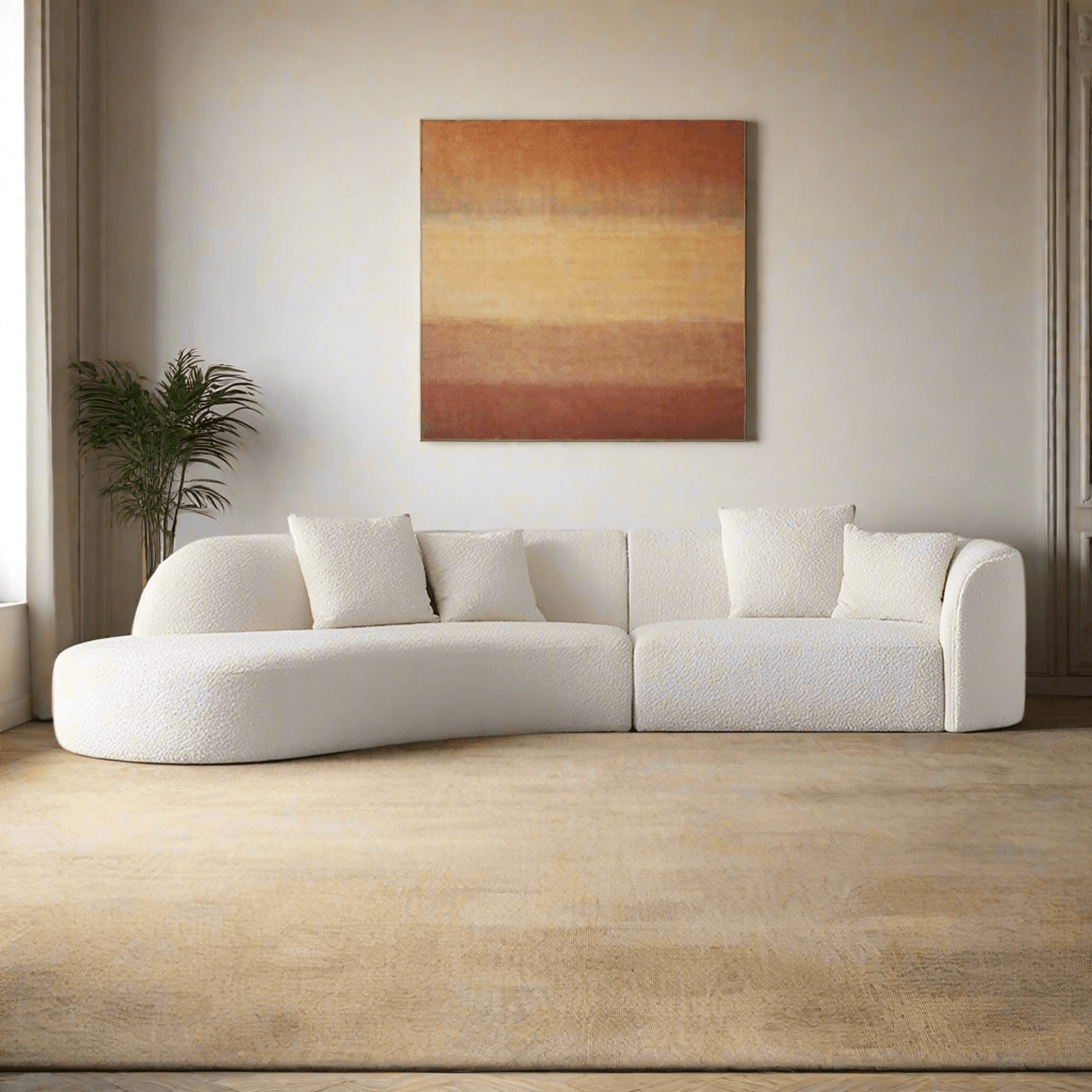 Curvar Boucle Fabric Sofa gallery detail image