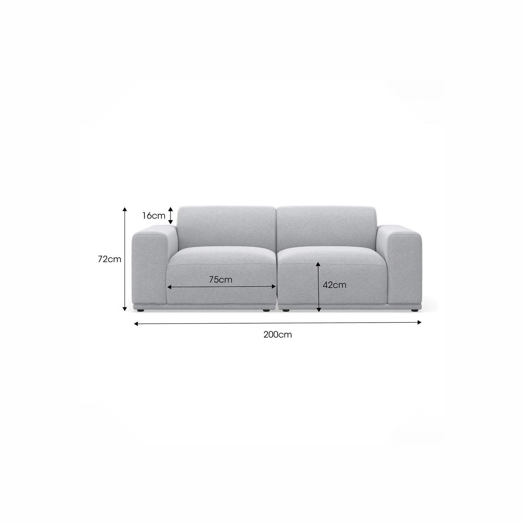 Bailey 2.5 Seater Modular Sofa | Cloud Grey gallery detail image