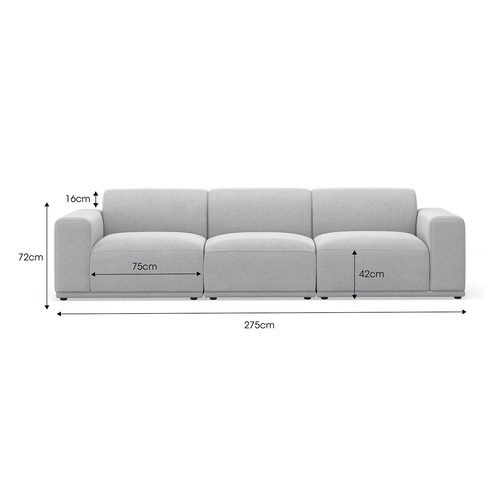 Bailey 3.5 Seater Modular Sofa | Cloud Grey gallery detail image