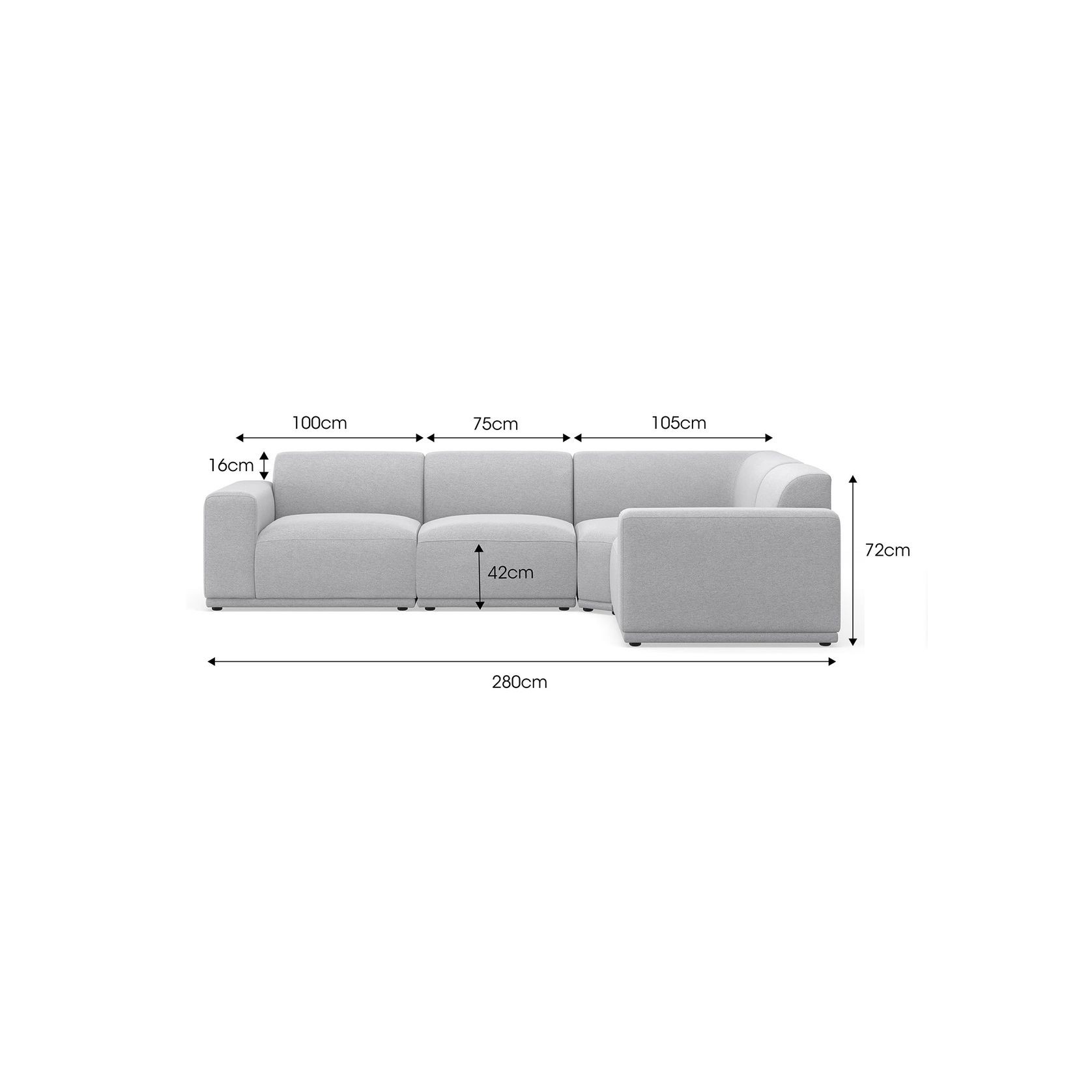 Bailey Corner Modular Sofa | Cloud Grey gallery detail image