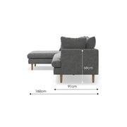 Byron Modular Sofa with Chaise | Anthracite Charcoal gallery detail image
