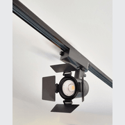 gallery LED track light barn doors