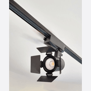 gallery LED track light barn doors