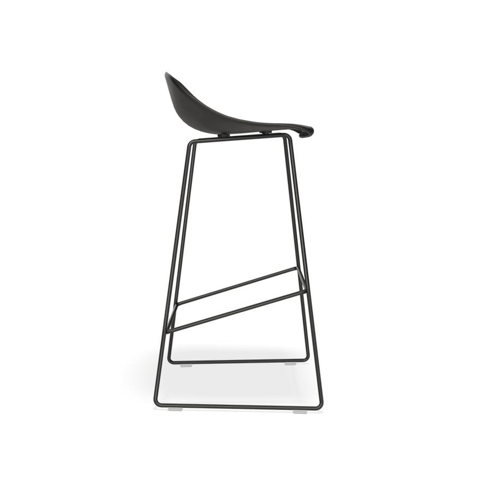 Pop Stool Black Frame and Black Shell Seat gallery detail image