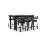 Santorini Aluminium 2m Bar Table with 6 Bar Stools gallery detail image