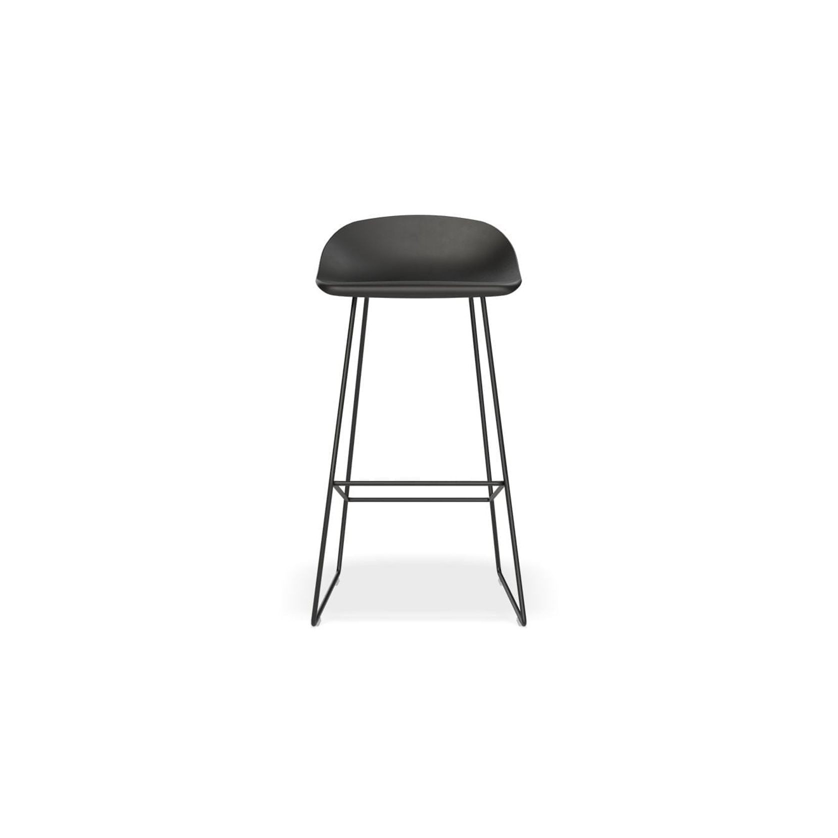 Pop Stool Black Frame and Black Shell Seat gallery detail image