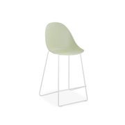 Pebble Mint Green Stool Shell Seat - Counter Stool 65cm Seat - White Base gallery detail image
