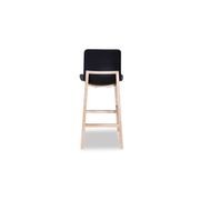 Ara Stool - Natural - Black Shell - Bar Bench Seat Height 74cm  - Black Seat - Natural Ash legs gallery detail image