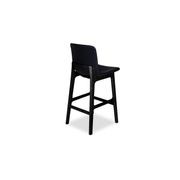 Ara Stool - Black - Black Pad - Kitchen Bench Seat Height 66cm  - Black Seat - Black Ash legs gallery detail image