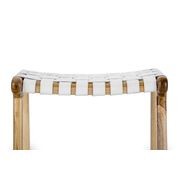 Lazie Leather Strapping Bar Stool | 66cm | Teak & White gallery detail image