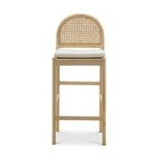Estelle Rattan Arch Barstool | Cream Bouclé & Natural gallery detail image