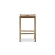 Wes Wide Leather Strap Barstool | 65cm | Taupe gallery detail image