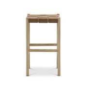 Wes Wide Leather Strap Barstool | 65cm | Taupe gallery detail image