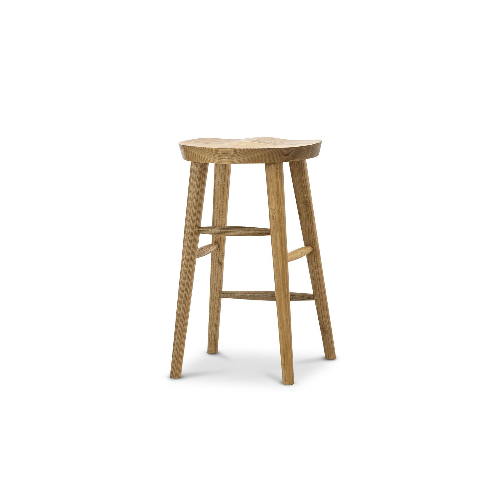 Kuni Tractor Seat Solid Barstool | 65cm | Natural gallery detail image