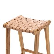 Casey Woven Leather Barstool | 66cm | Nude Tan gallery detail image