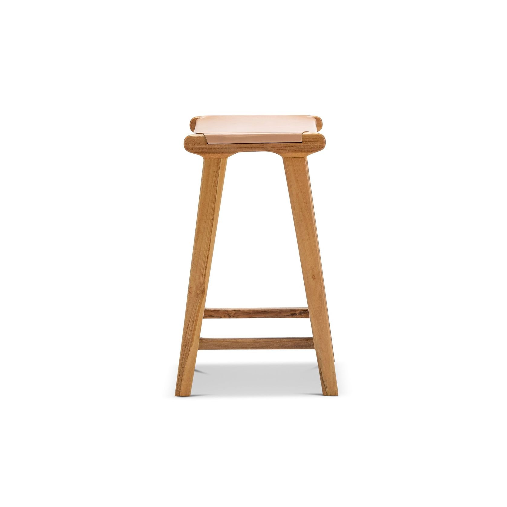 Casey Flat Leather Barstool | 66cm | Nude Tan gallery detail image