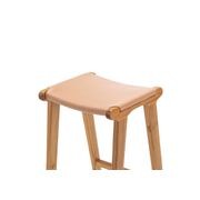 Casey Flat Leather Barstool | 66cm | Nude Tan gallery detail image