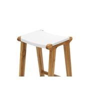 Casey Flat Leather Barstool | 66cm | White gallery detail image