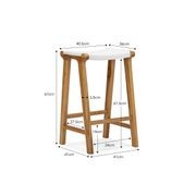 Casey Flat Leather Barstool | 66cm | White gallery detail image