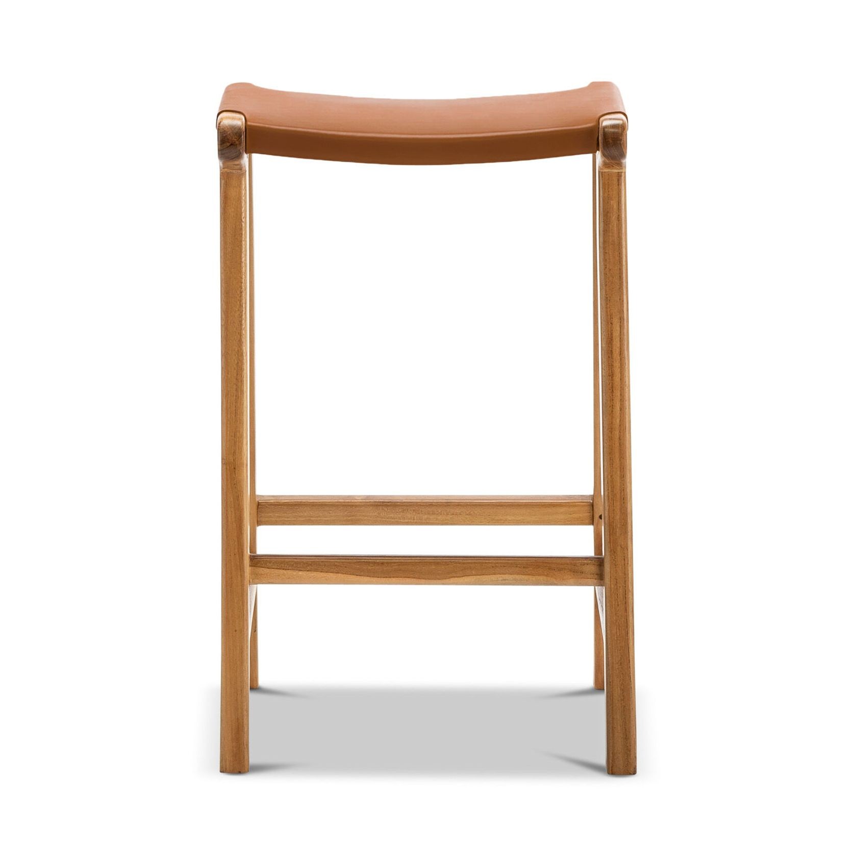 Casey 67cm Flat Leather Barstool | Coco Tan gallery detail image
