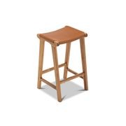 Casey 67cm Flat Leather Barstool | Coco Tan gallery detail image