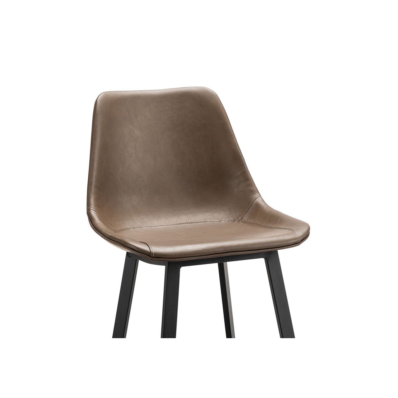 Hanns Mocha Brown Vegan Leather 67cm High Back Barstool | Set of 2 gallery detail image