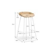 Brandon Vegan Leather Barstool | Set of 2 | Beige Latte gallery detail image