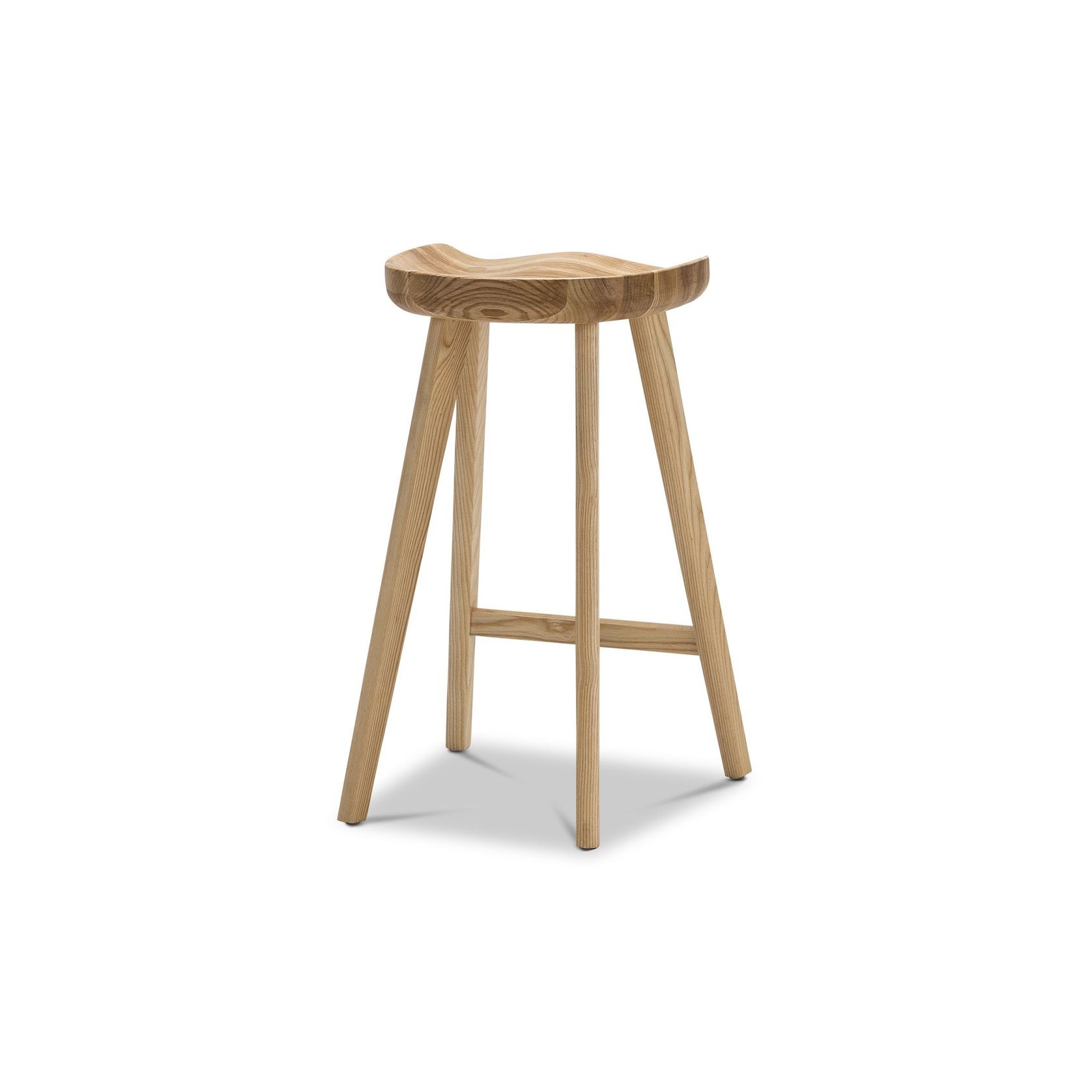 Moku Solid Ashwood Oak Tractor Seat Barstool | Set of 2 | Natural gallery detail image