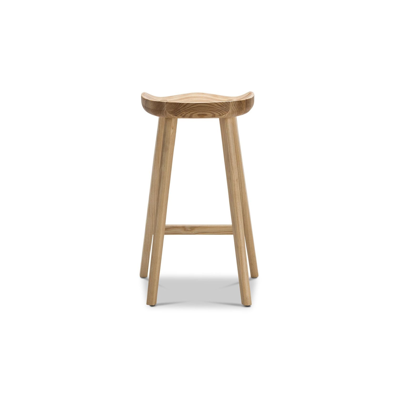 Moku Solid Ashwood Oak Tractor Seat Barstool | Set of 2 | Natural gallery detail image