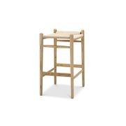 Arche Solid Ashwood Woven Cord Barstool | Natural gallery detail image