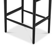 Arche Solid Ashwood Woven Cord Barstool | Black gallery detail image