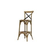 Bentwood Barstool Metal Crossback - Rattan Seat Natural gallery detail image