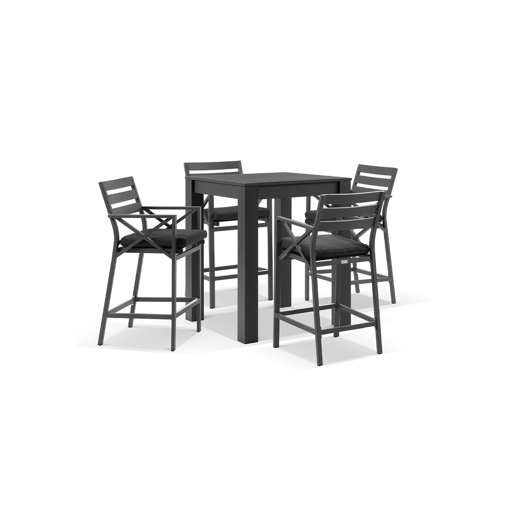 Santorini Outdoor Square Table w/4x Kansas Bar Stools gallery detail image