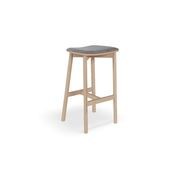 Andi Stool - Natural - Backless with Pad - 66cm Seat Height Vintage Black Vegan leather Seat Pad gallery detail image