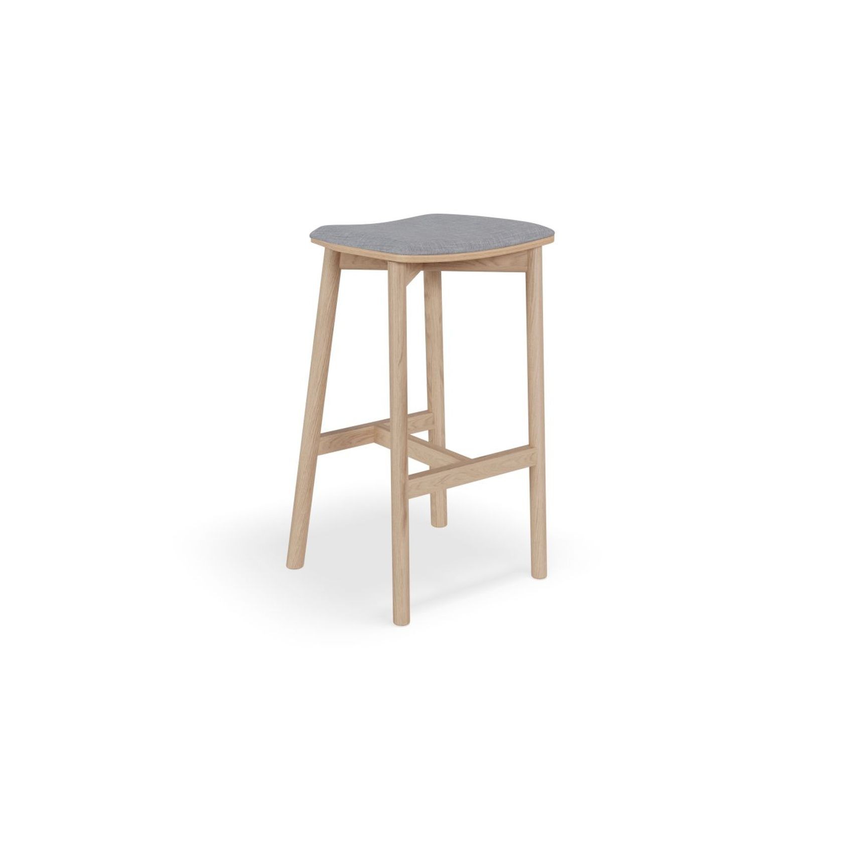 Andi Stool - Natural - Backless with Pad - 66cm Seat Height Vintage Green Vegan Leather Seat Pad gallery detail image