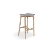Andi Stool - Natural - Backless with Pad - 66cm Seat Height Vintage Black Vegan leather Seat Pad gallery detail image