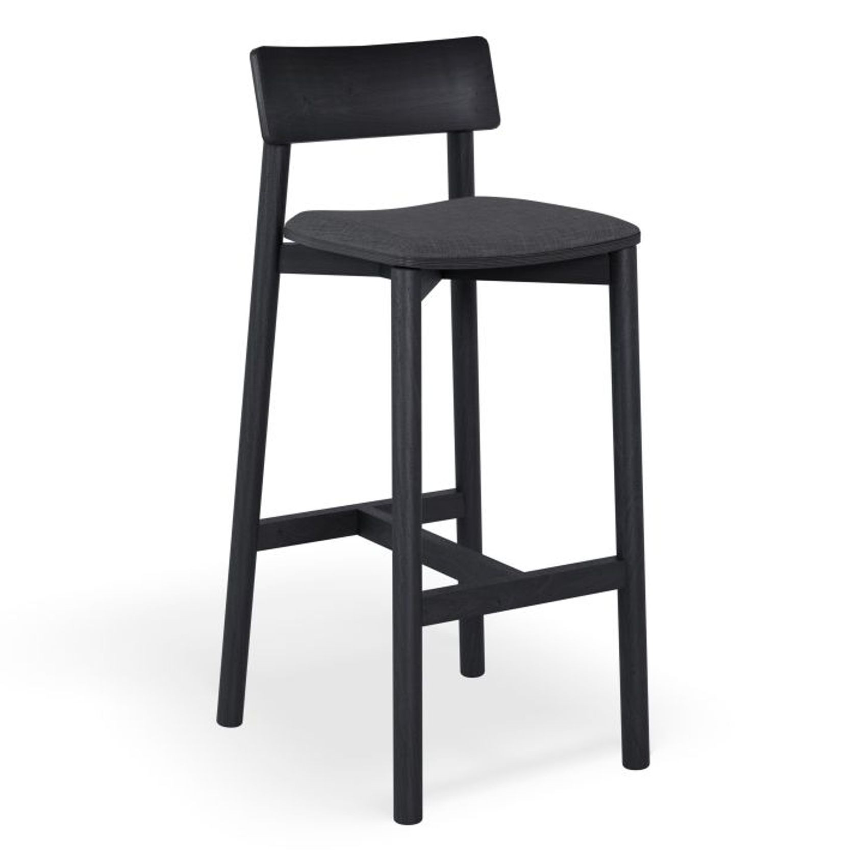 Andi Stool - Black with Pad - 66cm Seat Height Charcoal Fabric Seat Pad gallery detail image