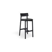 Andi Stool - Black with Pad - 75cm Seat Height Light Grey Fabric Seat Pad gallery detail image