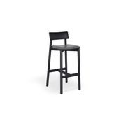 Andi Stool - Black with Pad - 66cm Seat Height Light Grey Fabric Seat Pad gallery detail image