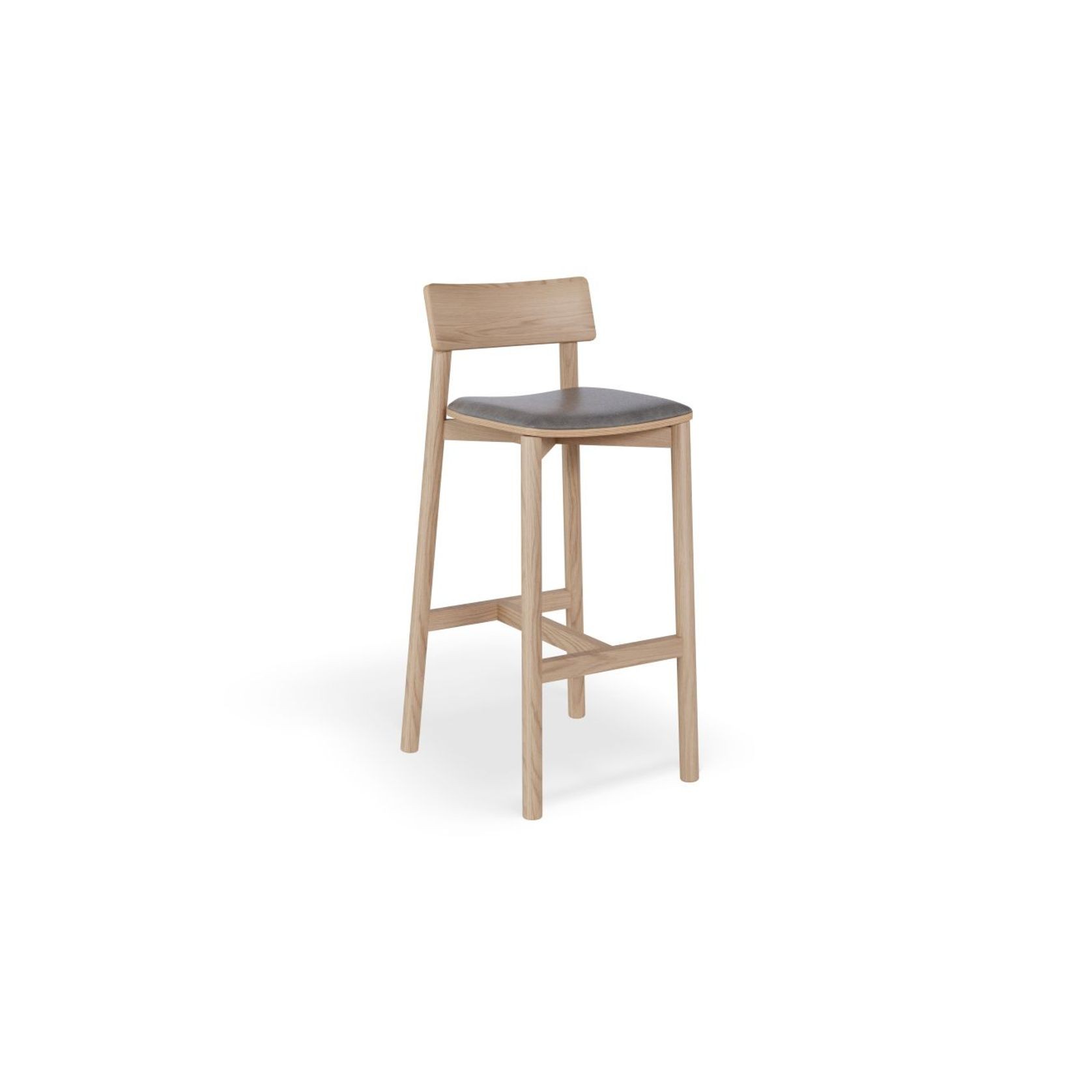 Andi Stool - Natural with Pad - 75cm Seat Height Vintage Black Vegan Leather Seat Pad gallery detail image
