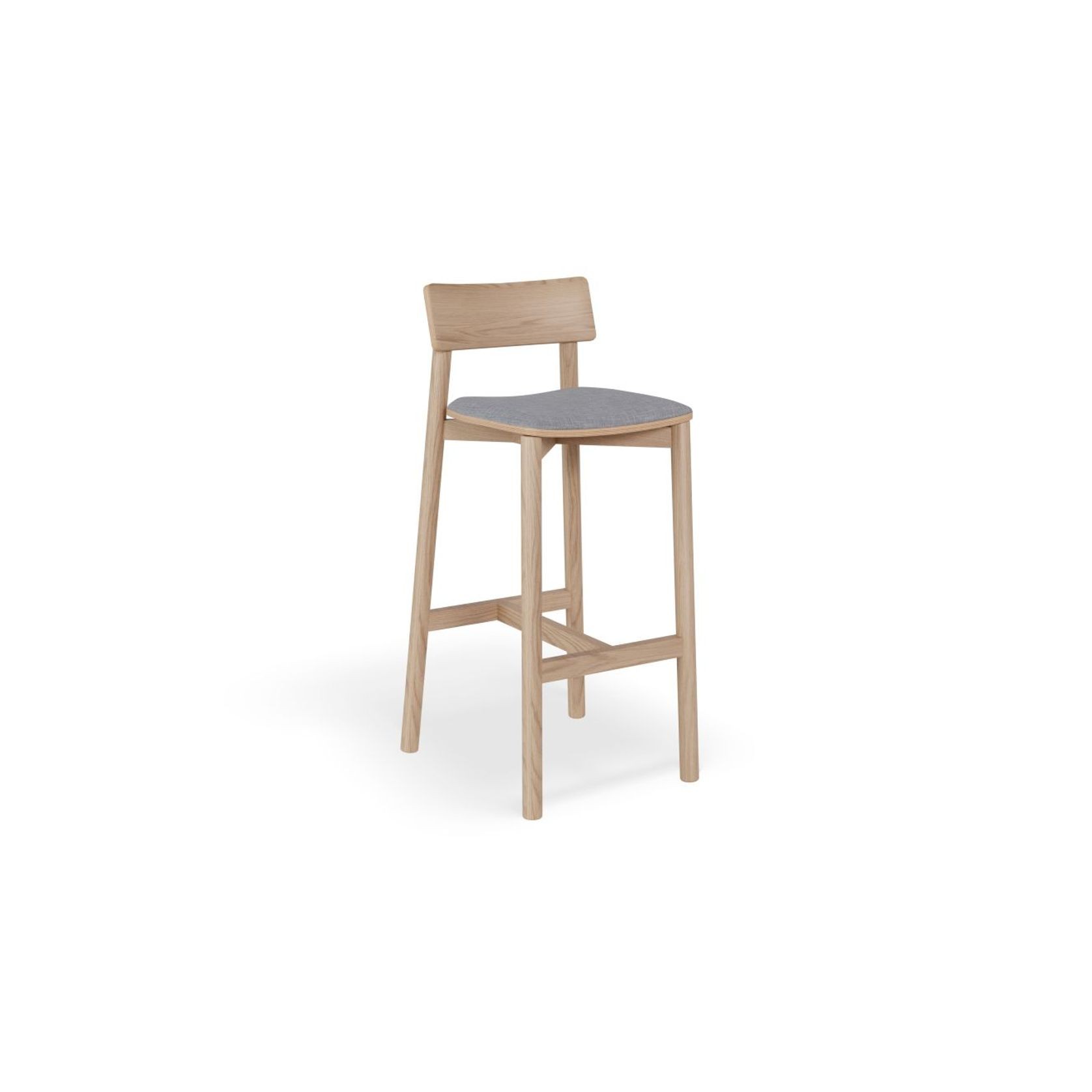Andi Stool - Natural with Pad - 66cm Seat Height Vintage Black Vegan leather Seat Pad gallery detail image