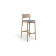 Andi Stool - Natural with Pad - 66cm Seat Height Vintage Black Vegan leather Seat Pad gallery detail image