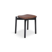 Andi Low Stool - Black Ash with Pad - 45cm - Charcoal Fabric Seat Pad gallery detail image