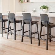 Ara Stool - Black - Black Shell - Bar Bench Seat Height 74cm - Black Seat - Black Ash legs gallery detail image