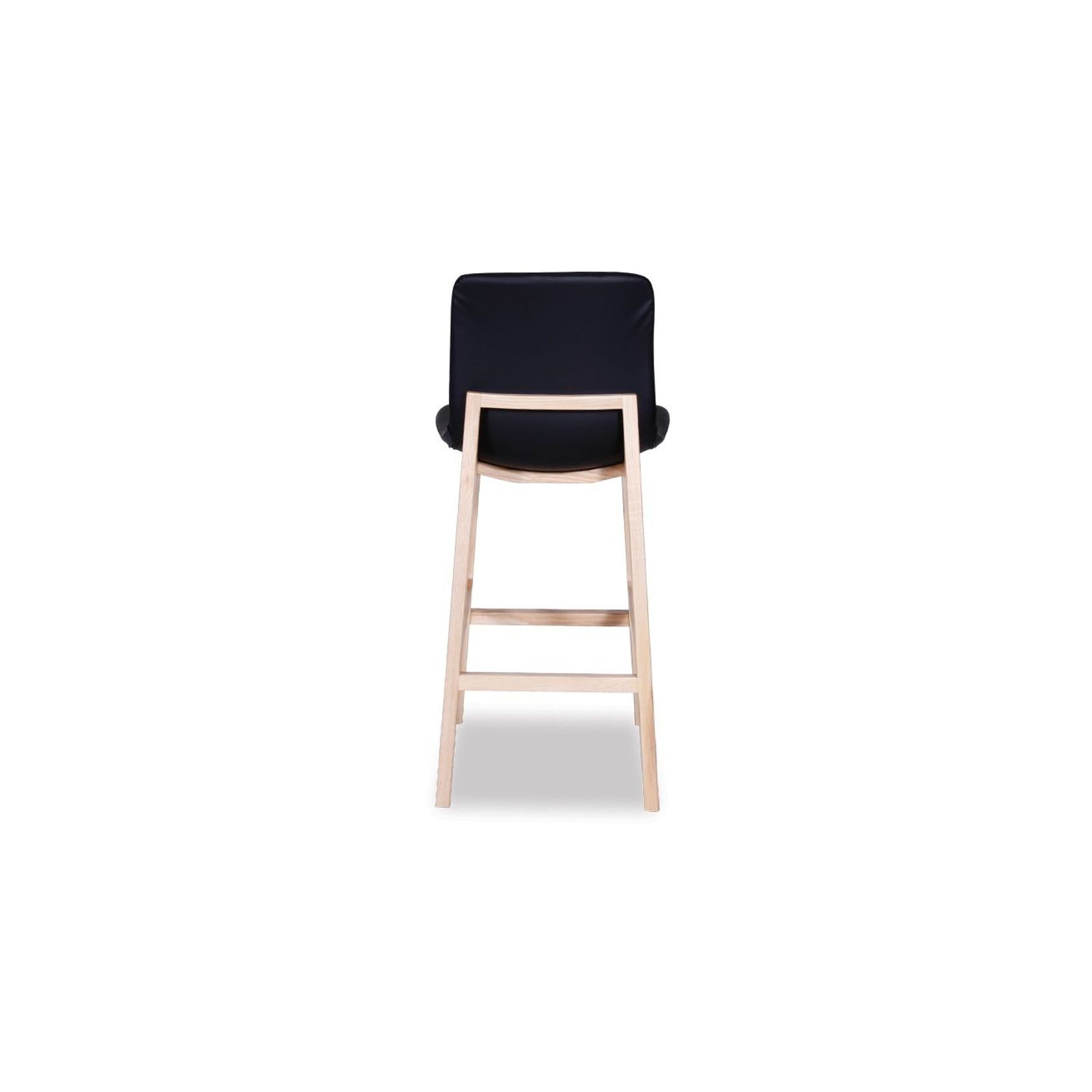 Ara Stool - Natural - Black Pad - Black padded Seat - Natural Ash legs 74cm Seat height gallery detail image