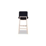 Ara Stool - Natural - Black Pad - Black Padded Seat - Natural Ash legs 66cm Seat height gallery detail image