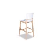 Ara Stool - Natural - White Shell - Bar Bench Seat Height 74cm - White Seat - Natural Ash legs gallery detail image