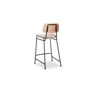 Archie Stool Black Frame - Natural Seat  - 74cm Seat heigh (High Bar) gallery detail image